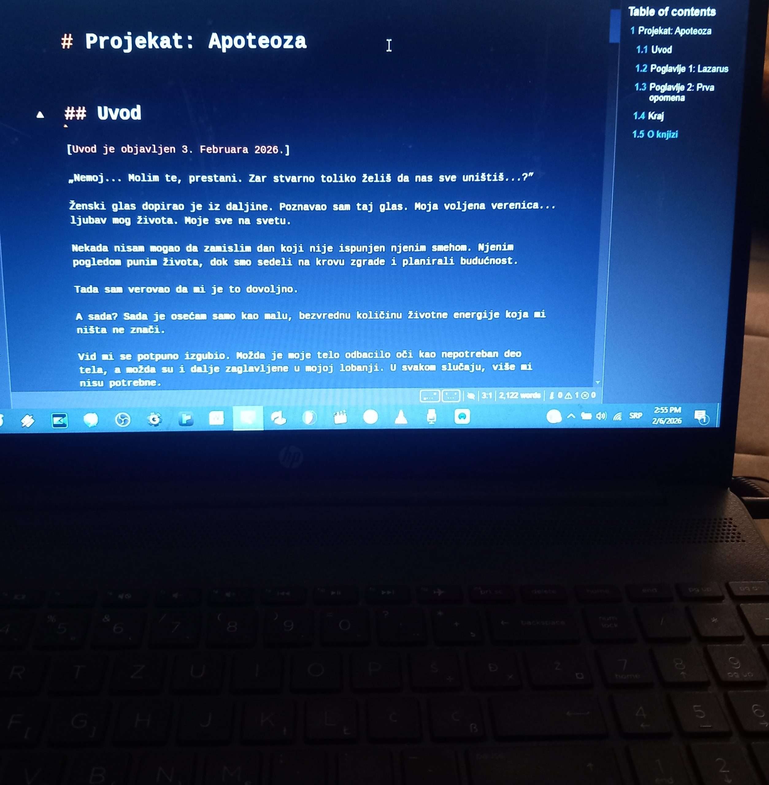 Projekat: Apoteoza – O ONLAJN ROMANU