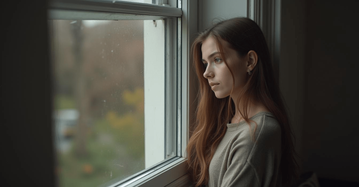 TUŽNA DEVOJKA NA PROZORU