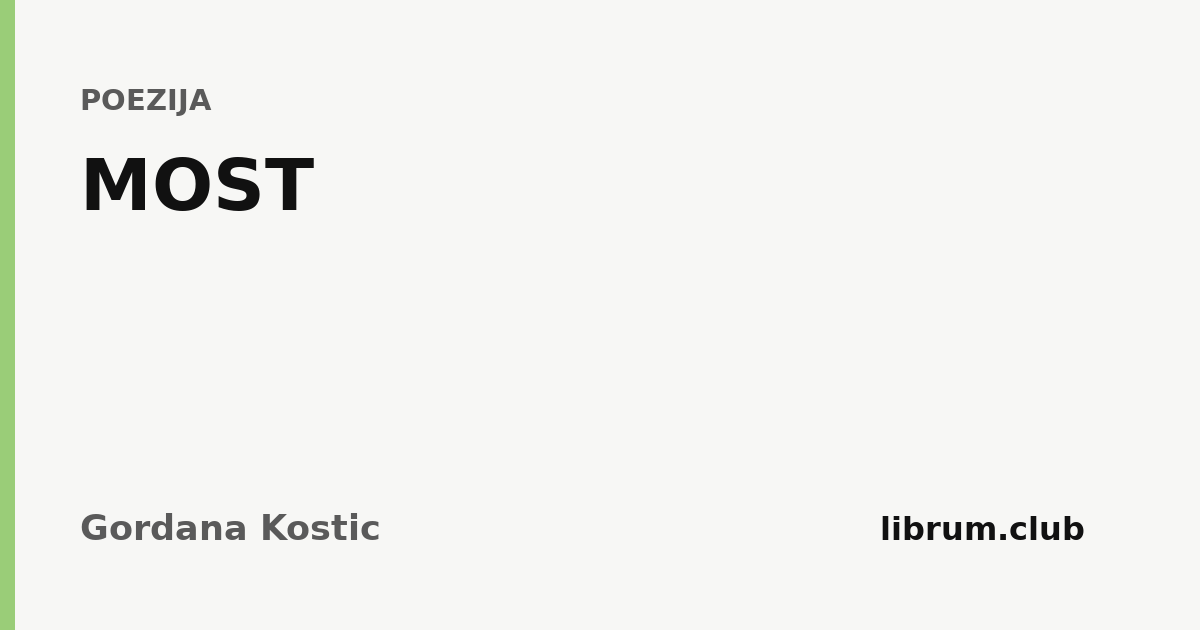 Kartica teksta „MOST” — Gordana Kostic