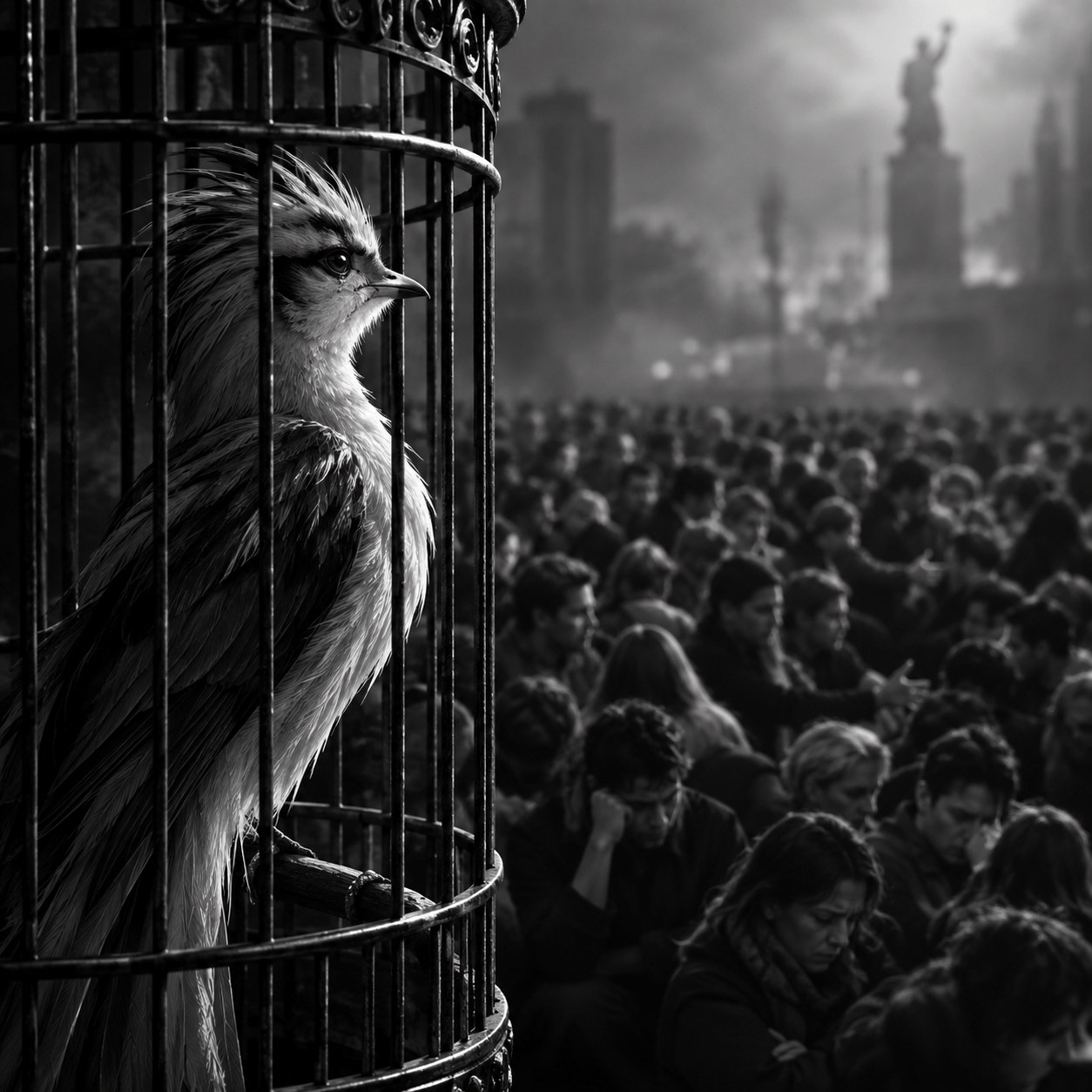 Ilustracija uz tekst „Ptica” — Jelena Mitic